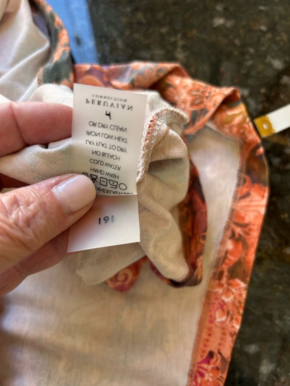 Peruvian Connection sleeveless maxi dress. Whimsical florals. Terracotta. Fairy - Picture 10 of 10